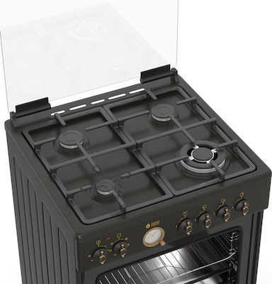 Thermogatz TGS 4320 Κουζίνα 60lt με Εστίες Υγραερίου Π60εκ. Anthracite