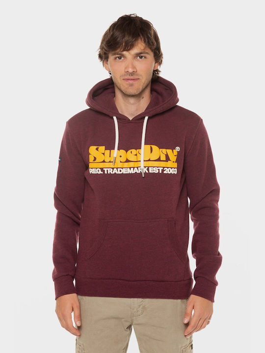 Superdry 'super Men's Sweatshirt with Hood and Pockets Burgundy