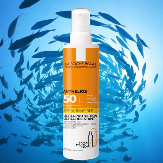 La Roche Posay Anthelios Invisible Αδιάβροχη Αντηλιακή Λοσιόν για το Σώμα SPF50 σε Spray 200ml