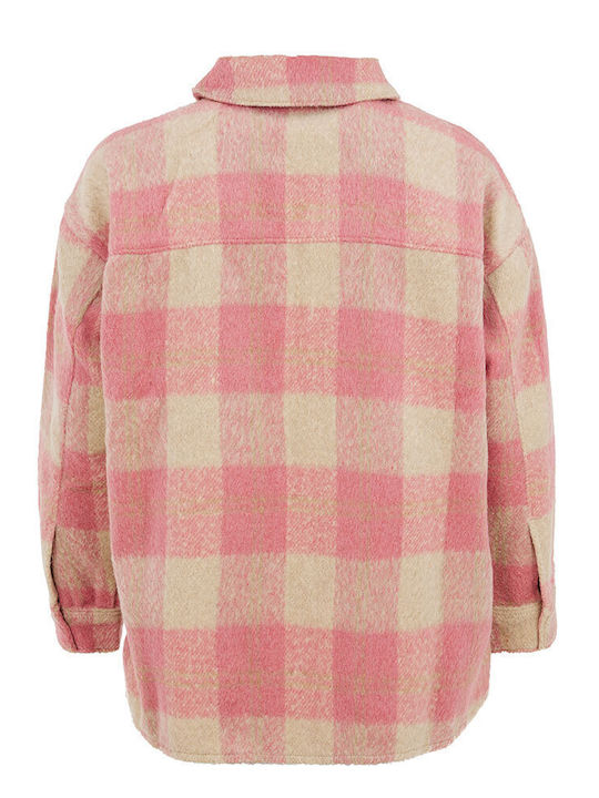 Κοντό Γυναικείο Puffer Μπουφάν για Χειμώνα Cameo Pink