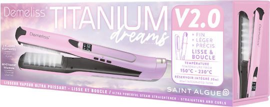 Demeliss Titanium Rose Dreams V2 0 20037 Hair Straightener with Steam and Ceramic Plates 200W