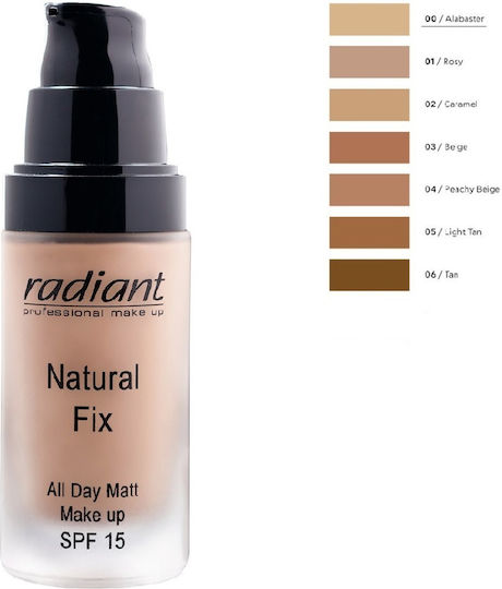 Radiant Natural Fix All Day Matt Liquid Foundation SPF15 06 Tan 30ml