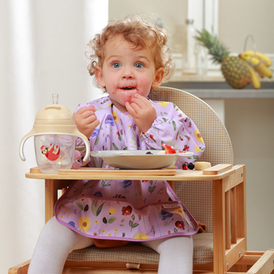Babyono Baby Cup with Handles and Straw made of Silicone Beige 240ml