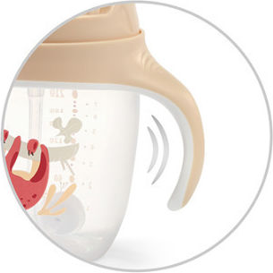 Babyono Baby Cup with Handles and Straw made of Silicone Beige 240ml