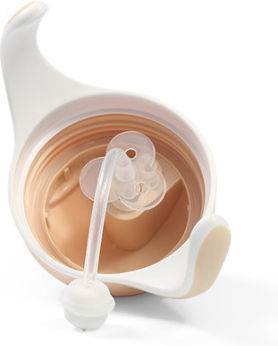 Babyono Baby Cup with Handles and Straw made of Silicone Beige 240ml