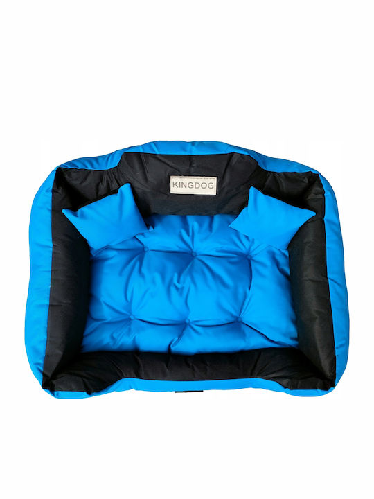 KingDog Sofa Hundebett Blau 75x65cm.