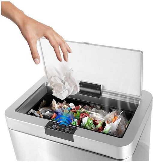 Turbotronic Waste Bin from Inox Steel with Sensor 60lt