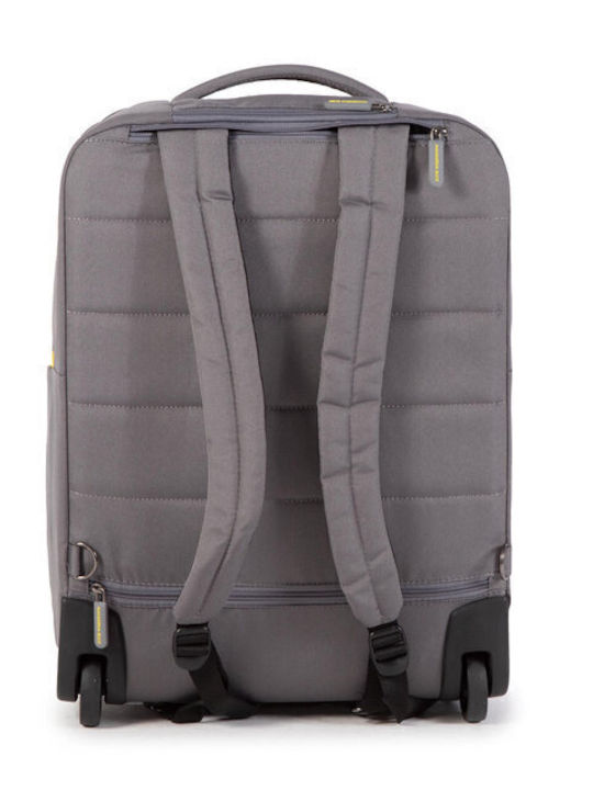 Mandarina Duck Smile And Go Cabin Fabric Gray Suitcase With 4 Wheels Height 52cm