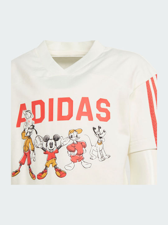 Kids' Set with Shorts Summer 2pcs Off White / Bright Red x Disney Mickey Mouse