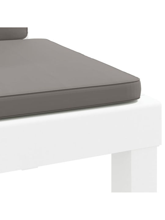 Sunbed Single Plastic with Cushion White 65x65x32cm.