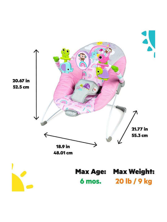 Bright Starts Електрически Релакс Бебе Paradise с Вибрация Pink Paradise за Дете до 9кг