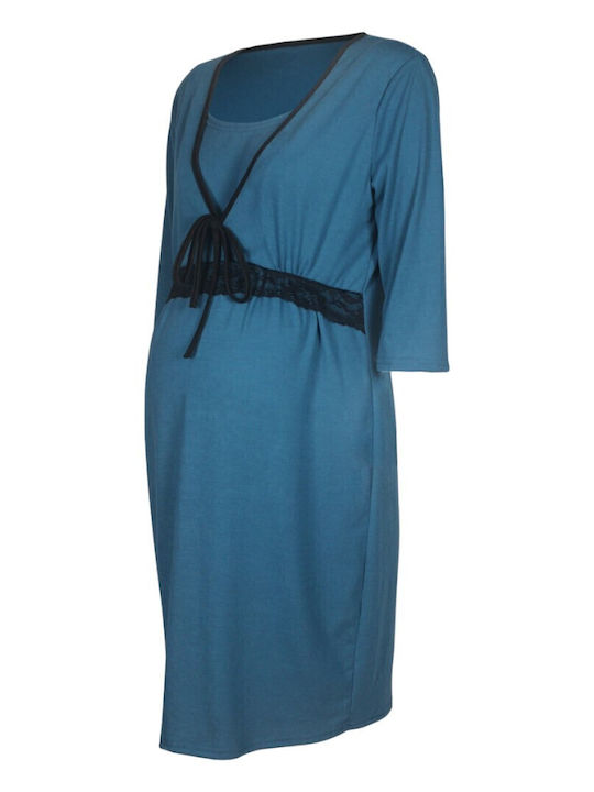 Queen Mother Nightgown Maternity & Nursing Petrol
