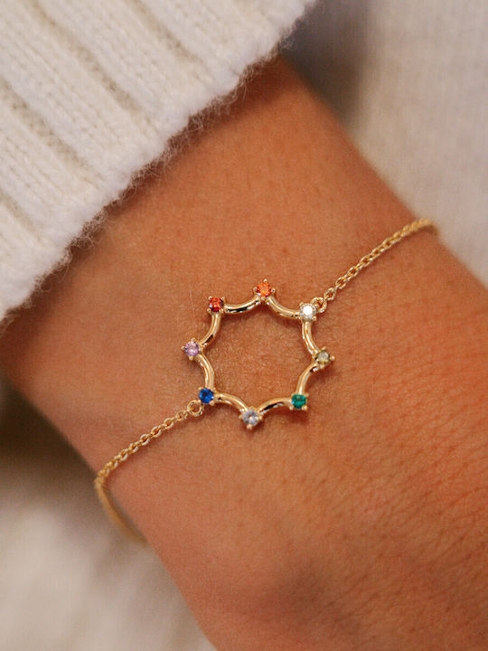 Regenbogen Damen Armband aus Silber