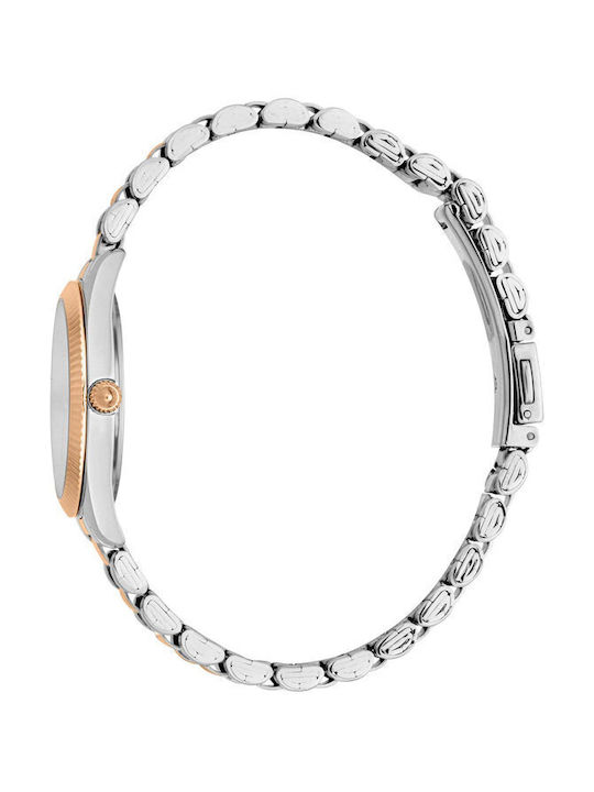 Just Cavalli Glam Crystals Watch with Silver Metal Bracelet