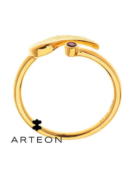 Arteon Damen Ring mit Zirkonia aus Silber Vergoldet