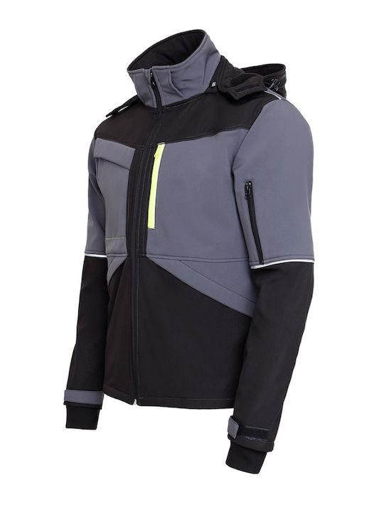 Stenso Prisma 2.0 Work Jacket Softshell Cold with Detachable Hood Black