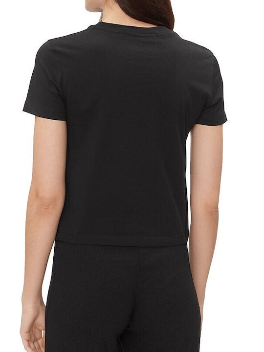 Calvin Klein Monologo Baby Femeie Sport Crop Tricou Black