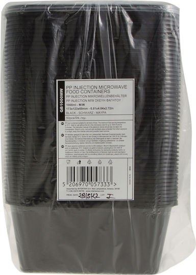 Disposable Plastic Tableware for Hot / Microwave Safe 1000ml 50pcs