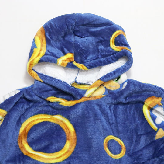 Sega Κουβέρτα Fleece Sonic The Hedgehog Cozy Plush Polar Blanket Poncho Μπλε 60x72εκ.