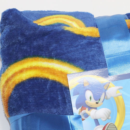 Sega Κουβέρτα Fleece Sonic The Hedgehog Cozy Plush Polar Blanket Poncho Μπλε 60x72εκ.
