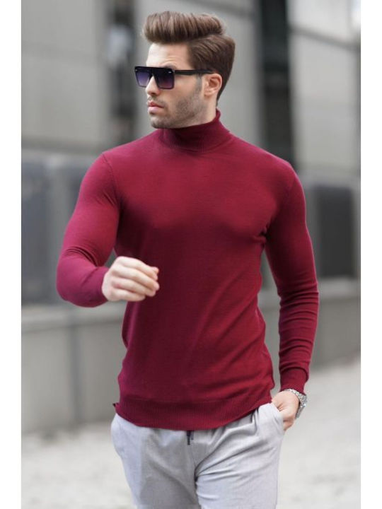 Ben Tailor Men's Long Sleeve Sweater Turtleneck BORDO