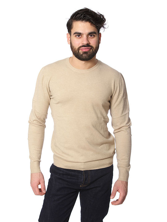 Gianni Lupo Herren Langarm-Pullover Camel