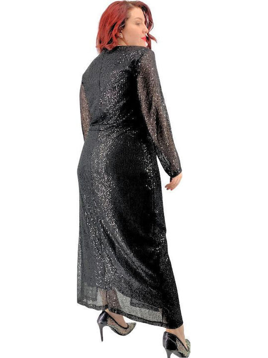 Maxi Abendkleid mit Transparenz Black