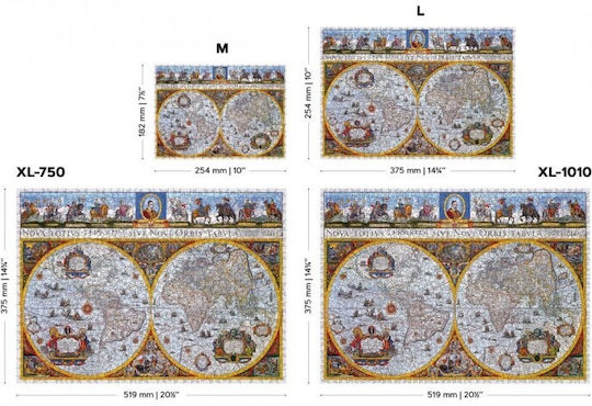 Puzzle 2D Hartă Antică Nova Terrarum 750 Piese