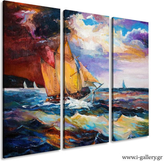 I-gallery Τρίπτυχος Πίνακας σε Καμβά 40x60cm