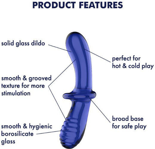 Satisfyer Double Crystal Γυάλινο Dildo Μπλε