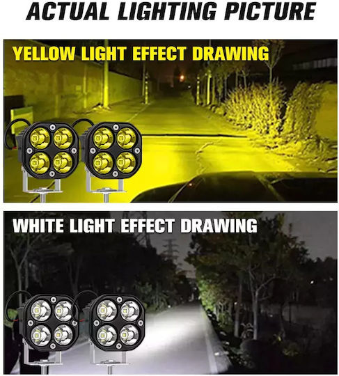 Square Waterproof Headlights Car LED 12V 80W 2pcs