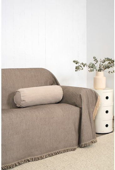 Naf Naf Highline Three-Seater Sofa Throw Chenille 180x300cm Brown-Grey