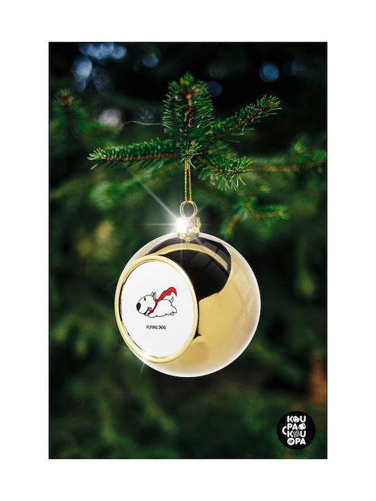 Christmas Dog Ornament Gold