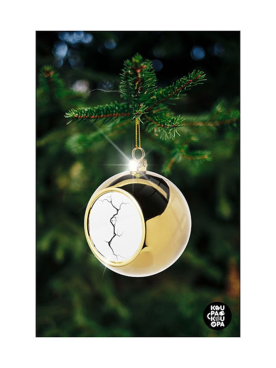 Cracked Christmas Ball Ornament Gold