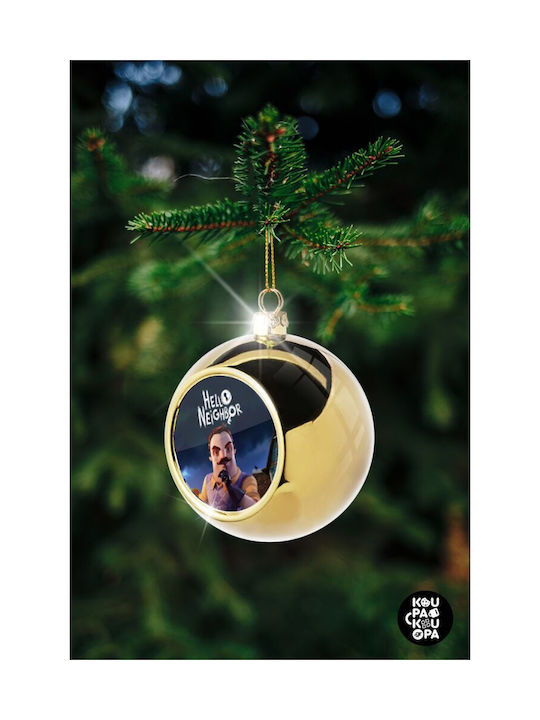 Hello Neighbor Christmas Ball Ornament Gold