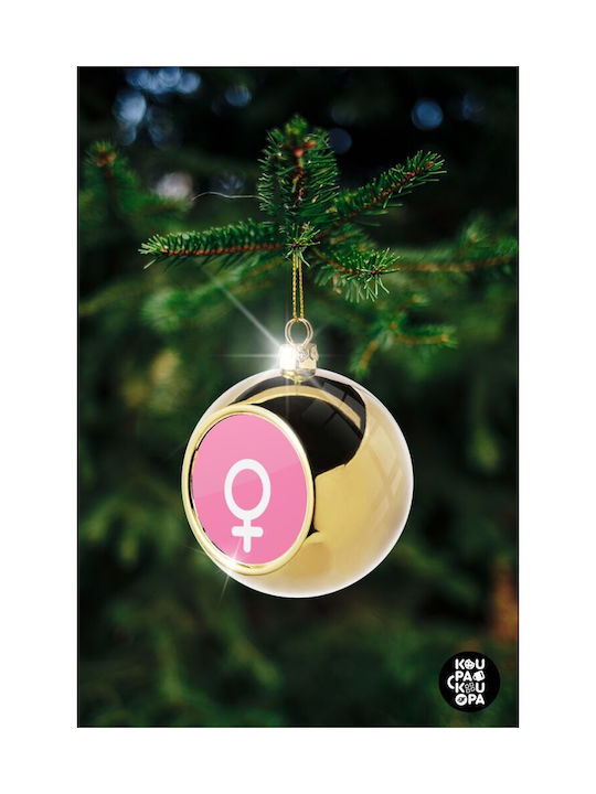 Female Christmas Ball Ornament Gold