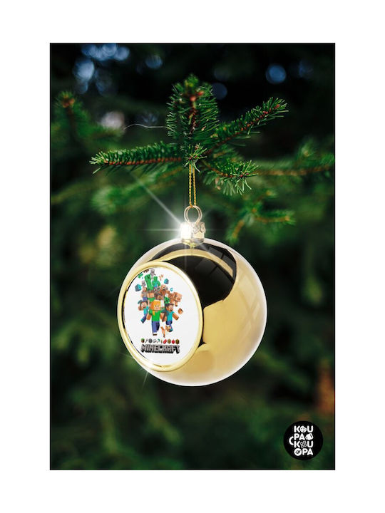 Minecraft Adventure Christmas Ball Ornament Gold