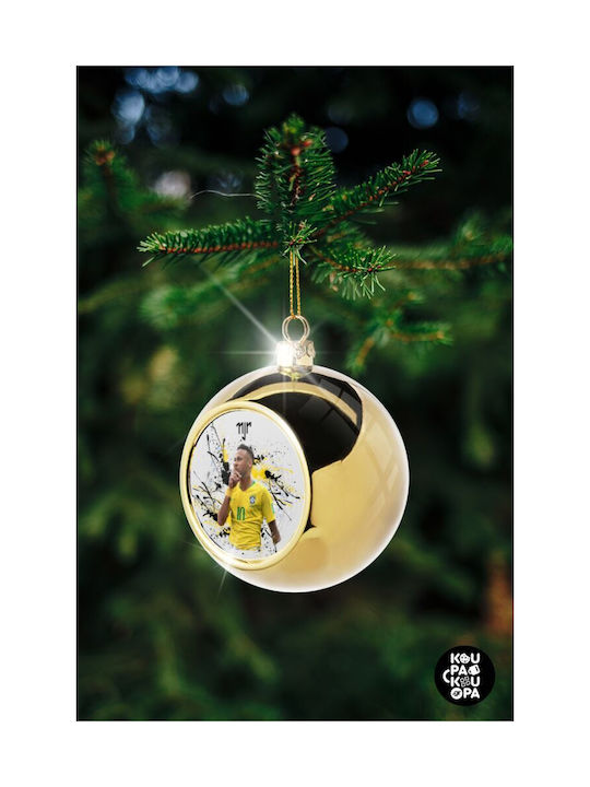 Neymar Jr Christmas Ball Ornament Gold