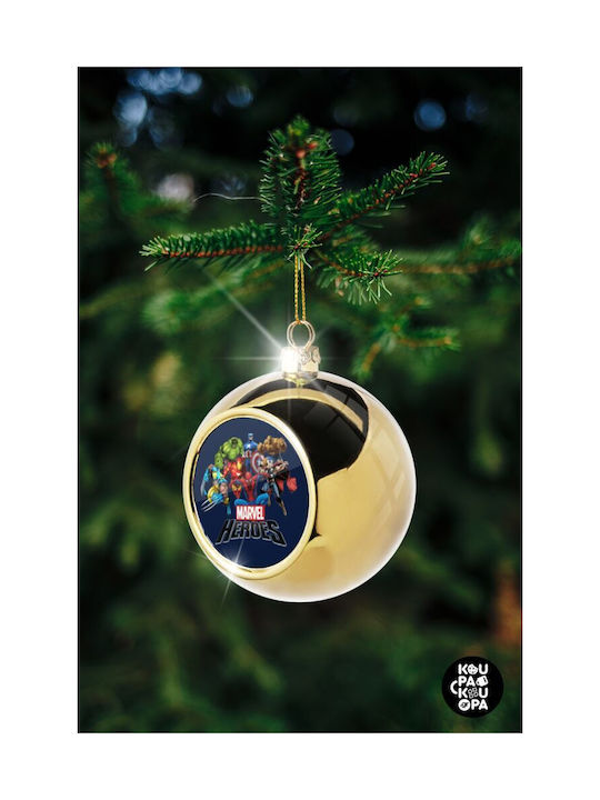 Marvel Heroes Christmas Ball Ornament Gold