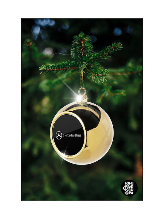 Mercedes Small Logo Christmas Ball Ornament Gold