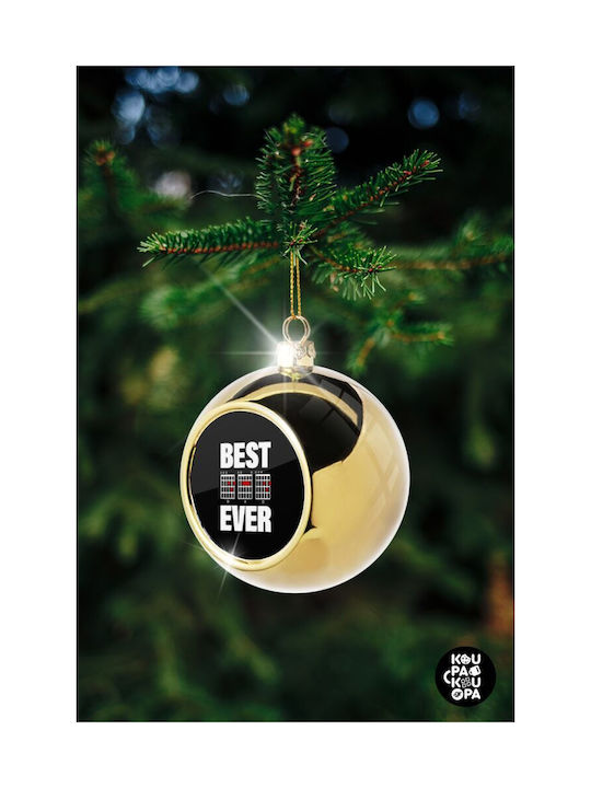 Best Dad Ever Christmas Musical Instrument Ornament Gold