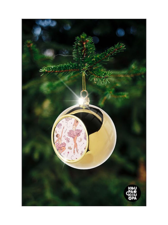 8cm Christmas Ballerina Ornament Gold