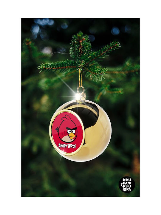 Angry Birds Terence Ornament de Crăciun Bilă Aur cu Pulbere de Aur cu Paiete