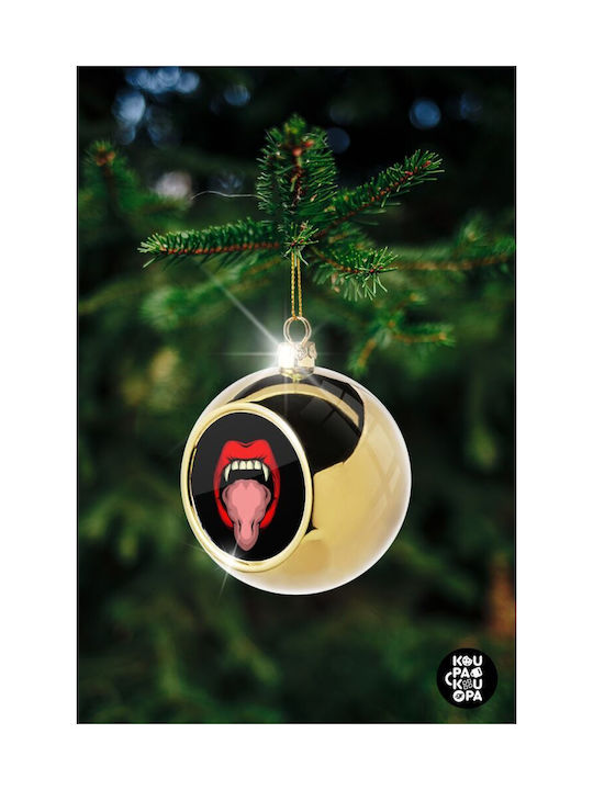 Vampire Lips Ornament de Crăciun Bilă Aur cu Pulbere de Aur cu Paiete