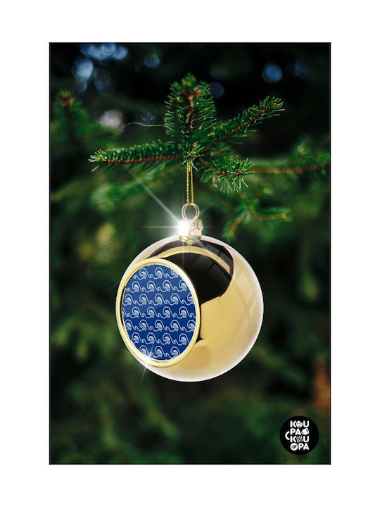 Μπλε Κύματα Weihnachtshänger Kugel Ornament Gold