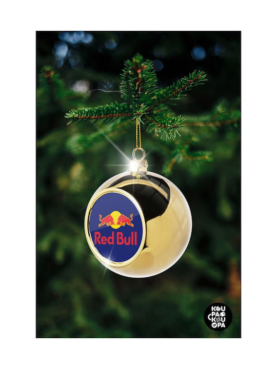 Redbull Ornament de Crăciun Bilă Aur cu Pulbere de Aur cu Paiete