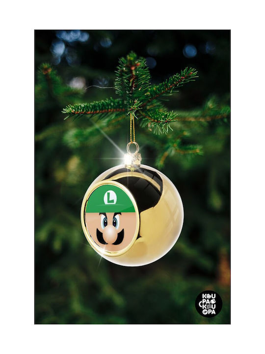 Luigi Flat Weihnachtshänger Kugel Ornament Gold