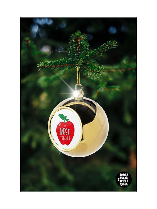 Best Teacher Christmas Ball Ornament Gold