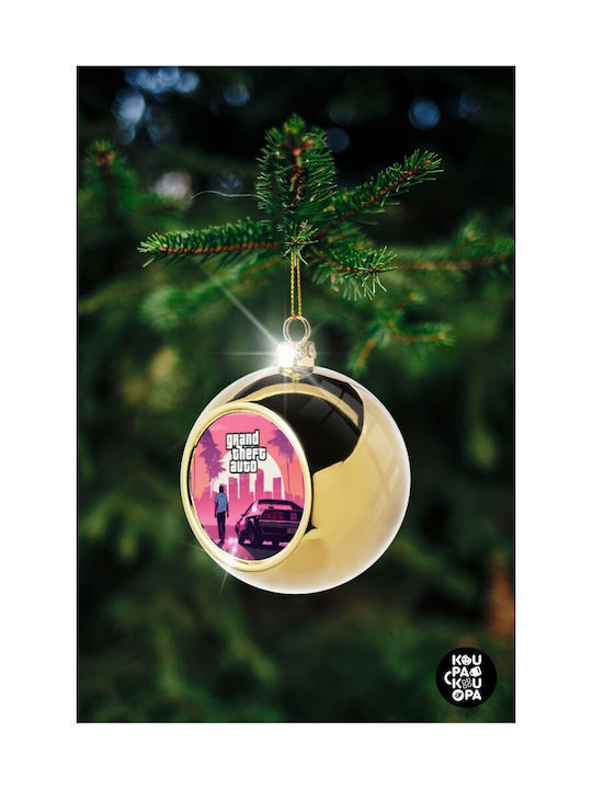 Gta (grand Theft Auto) Christmas Ball Ornament Gold