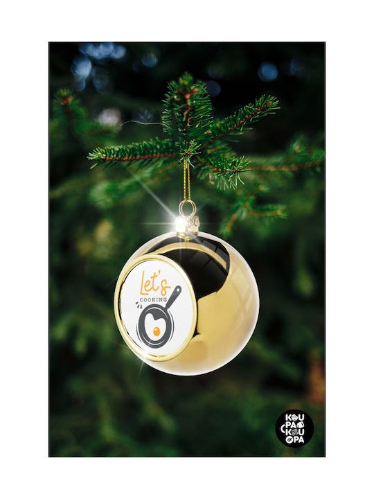 Let's Cooking Christmas Ball Ornament Gold